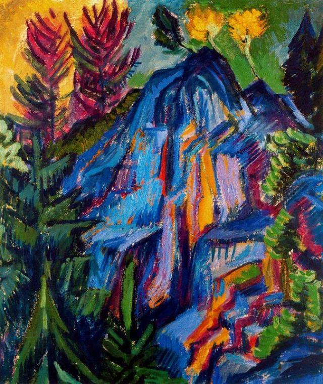 Kirchner_Ernst_Ludwig-Landscape_with_Cliffs_Blue