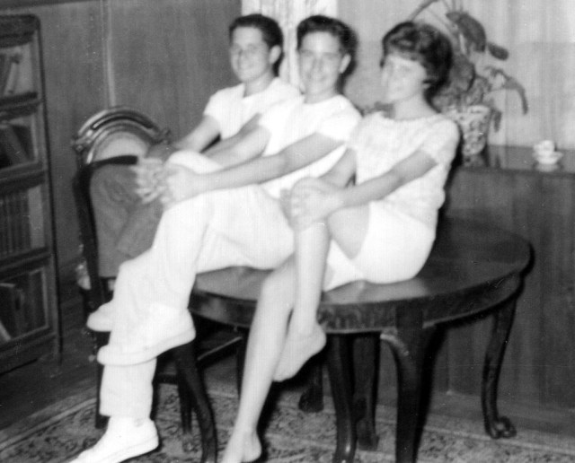 Prescos 1961 Mark, Greg &amp; Christine on table