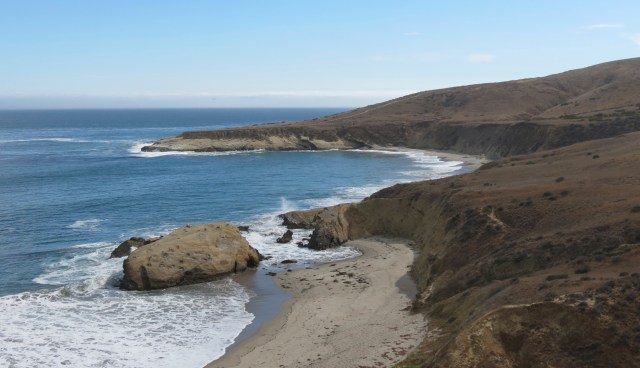 SE1313jwBackcountryBeachCampingonSantaRosaIsland Ford Point is seen from a nearby bluff