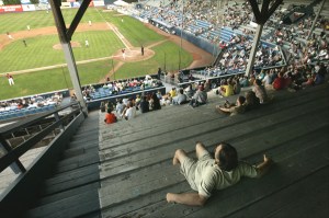 The Eugene Emeralds play the Yakima Bears at Civic Stadium in Eugene, Ore. Wednesday August 19,2009. Civic Stadium was built in 1938 and now is one of the oldest baseball parks still in use in America. The Emeralds will leave the old stadium to play at the University of Oregon's PK Park next season. AP Photo/The Register-Guard, Paul Carter.