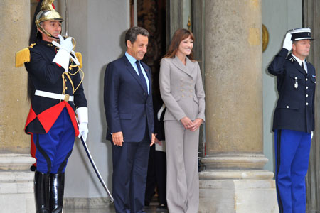 President of France Nicolas Sarkozy, First Lady of France Carla Bruni Swedish Royals meet the President and First Lady of France at Elysee Palace Paris, France - 28.09.10 **Only available for publication in UK, USA, Germany, Austria, Switzerland, Portugal, Canada, United Arab Emirates & China. Not available for the rest of the world** Mandatory Credit: WENN.com