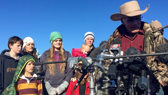 LaVoy Finicum told reporters that “this is intended to be a peaceful occupation.” (Caitlin Dickson/Yahoo News)