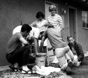 Prescos 1963 and Friends making Icecream BW