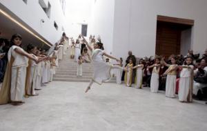 Children perform during the ceremonial reopening of the Bardo museum in Tunis